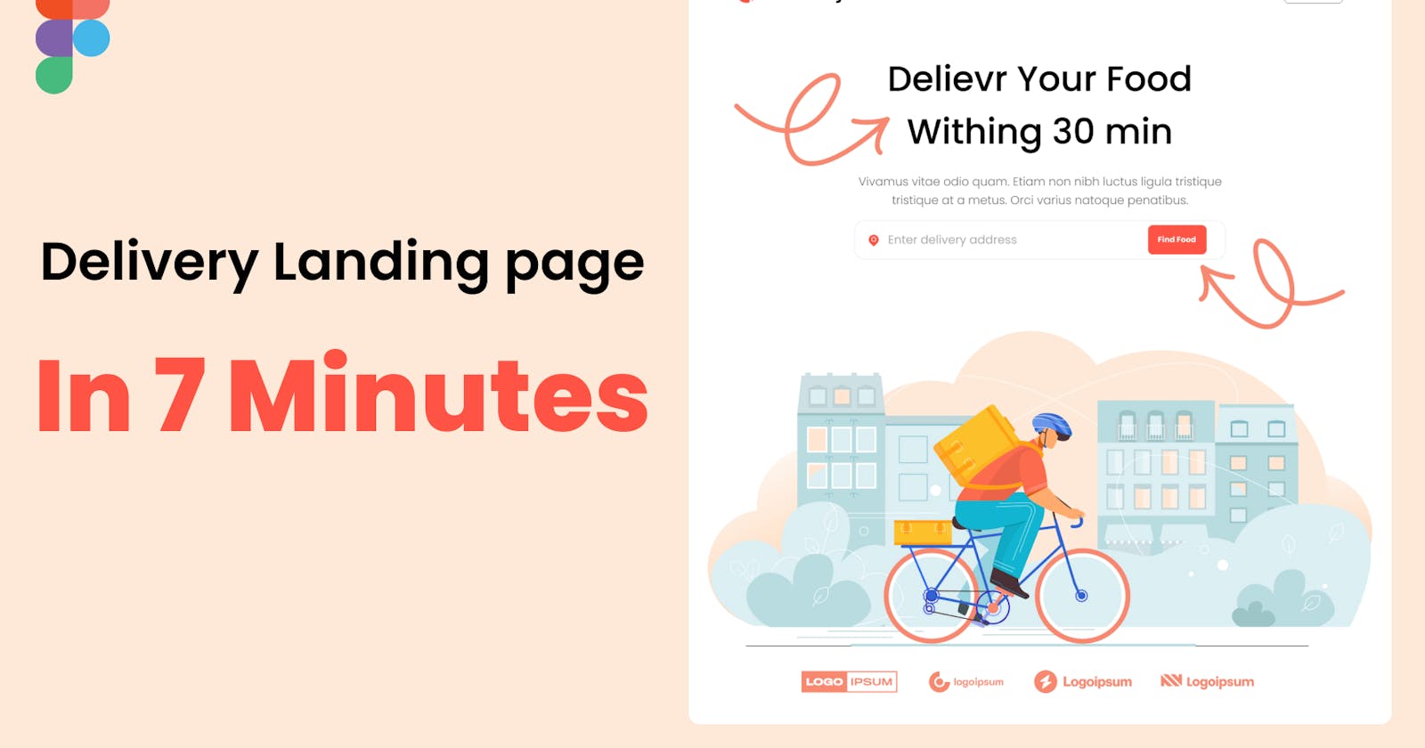 7-Minute Figma Speed Art: Delivery Landing Page UI Design