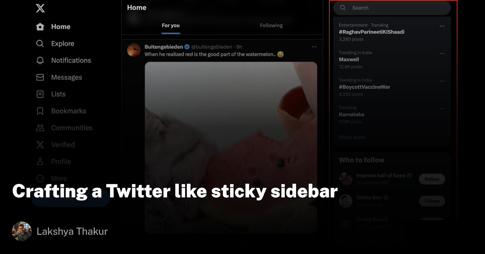 Crafting a Twitter like sticky sidebar