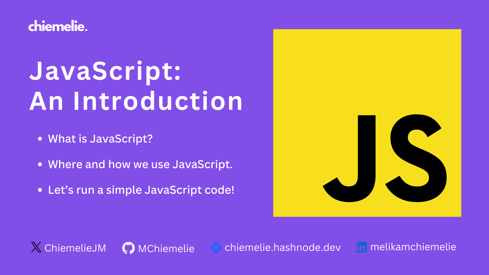 JavaScript - An Introduction