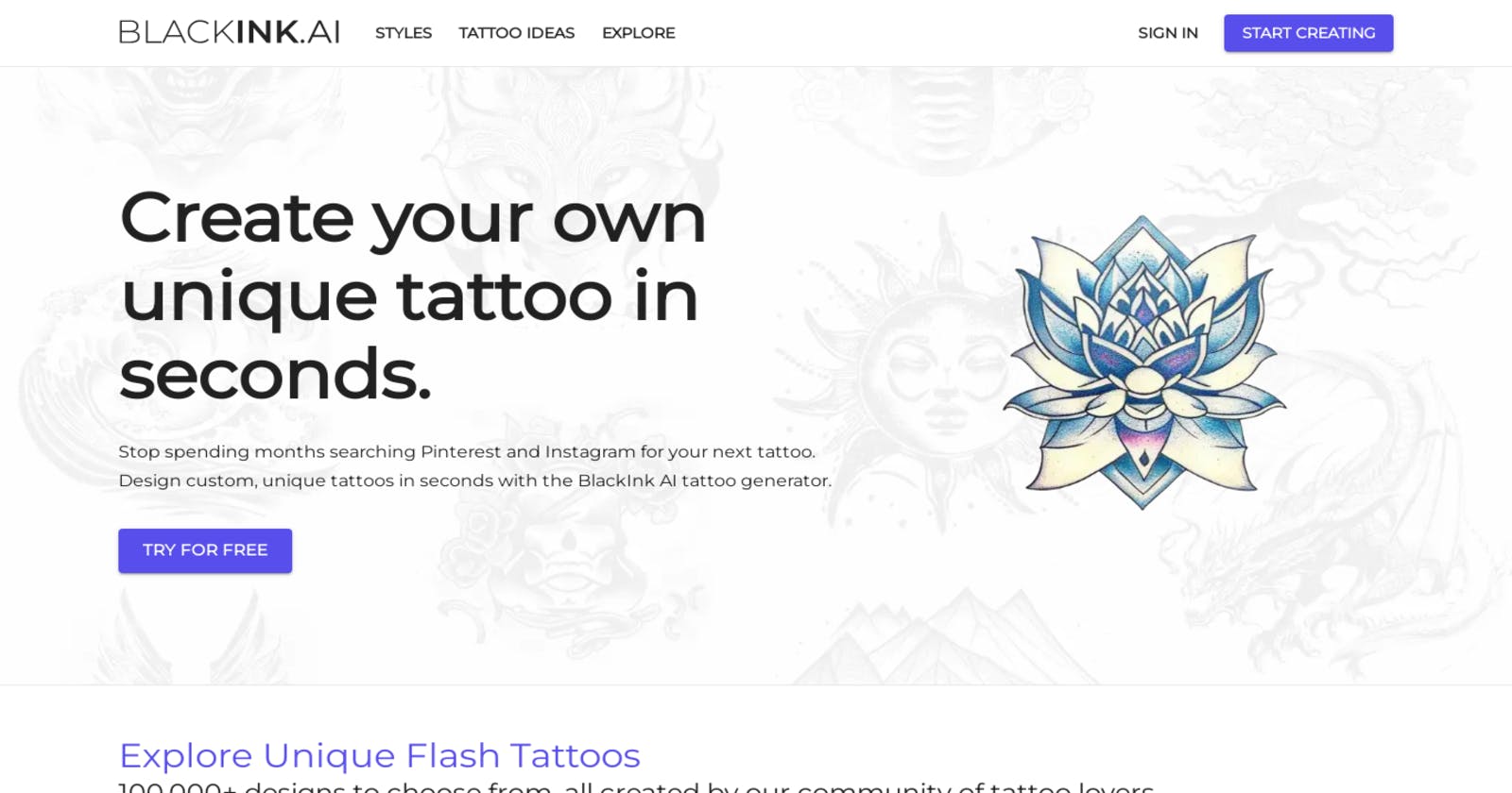 BlackInk.AI: Your Tattoo Design Companion - Create Unique Tattoos in Seconds!