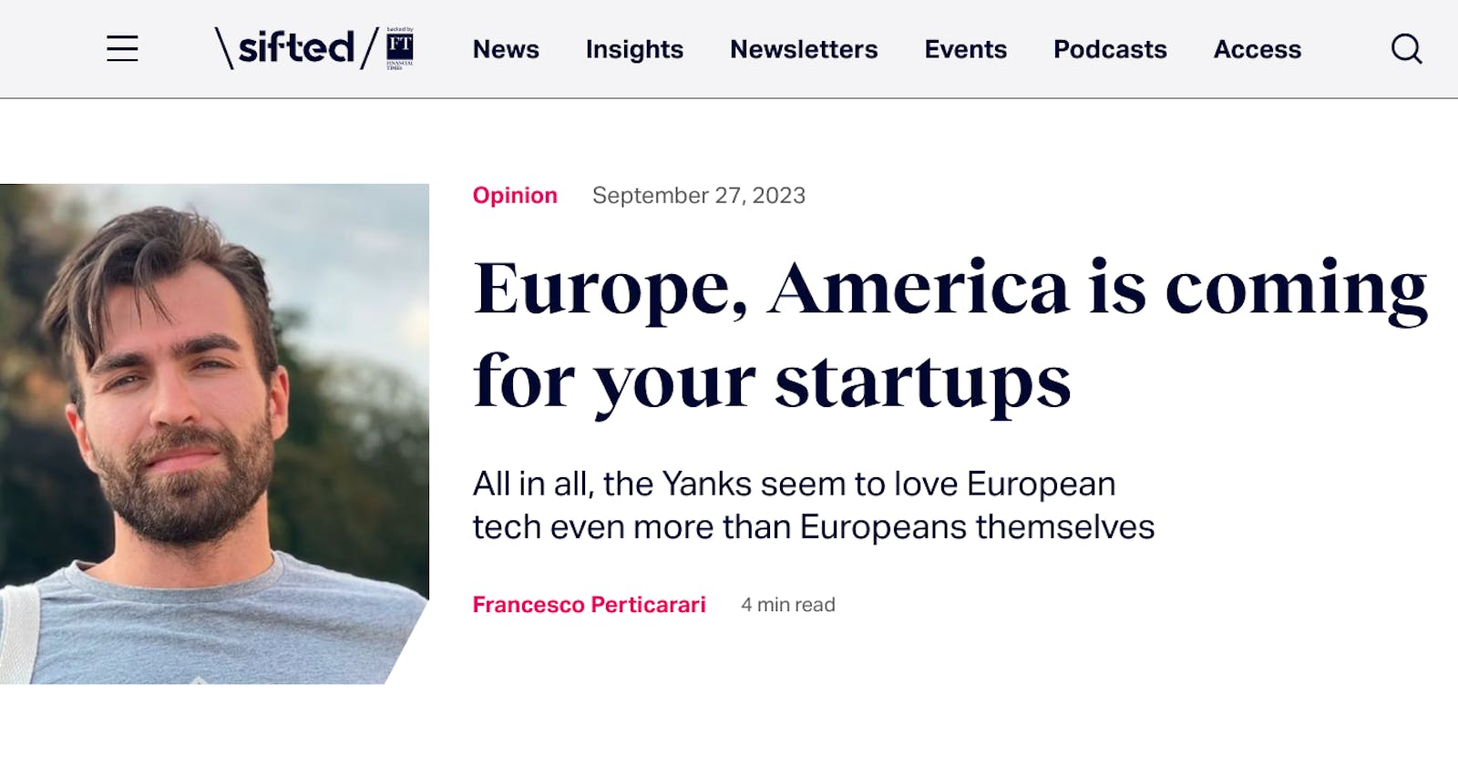 Europe, America is coming for your startups
