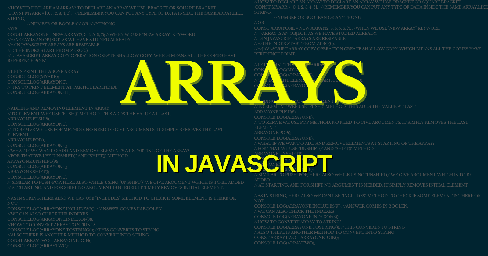 Arrays in JavaScript