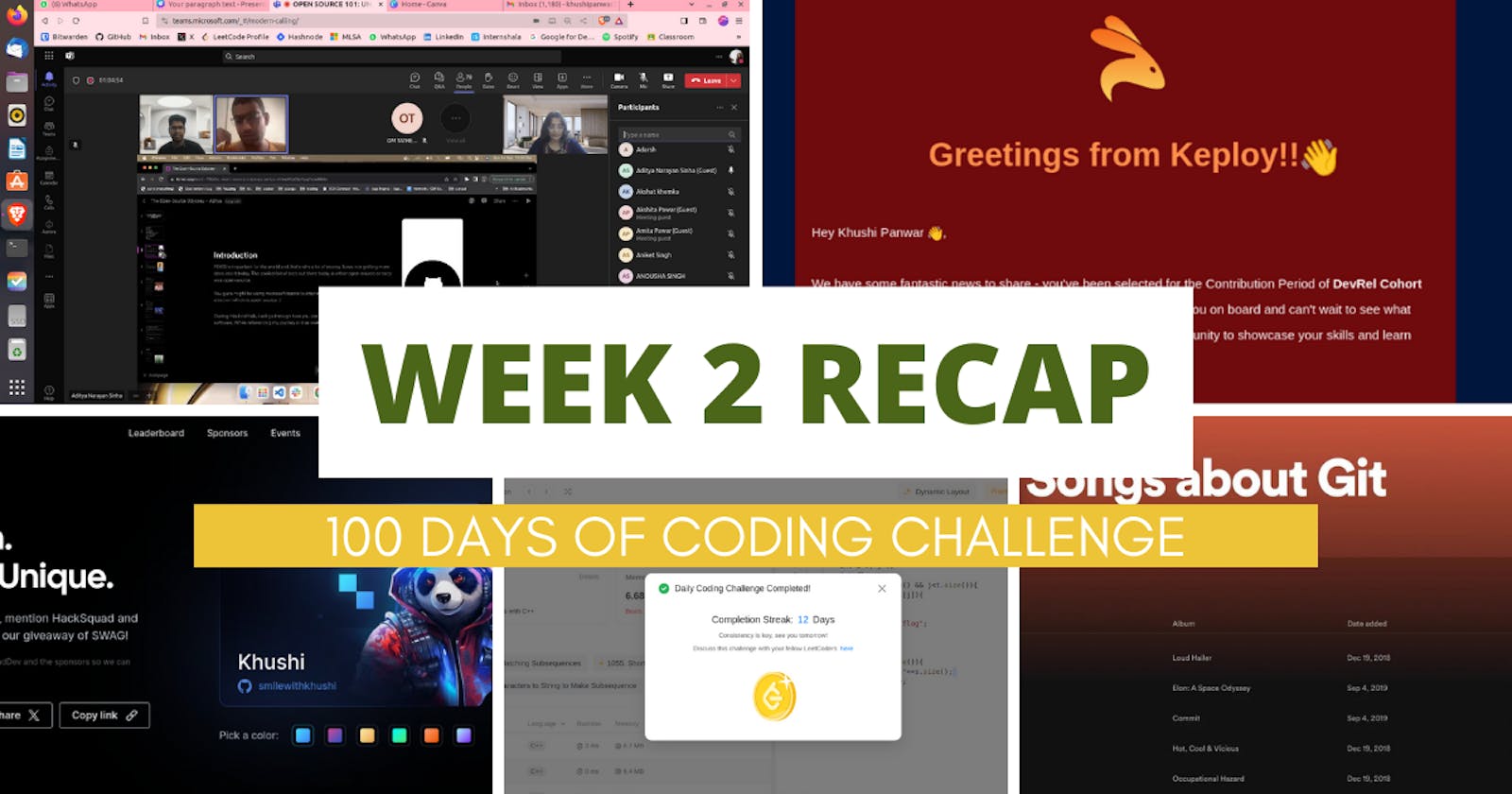 Second Week of Surviving the 100 Days of Code Challenge