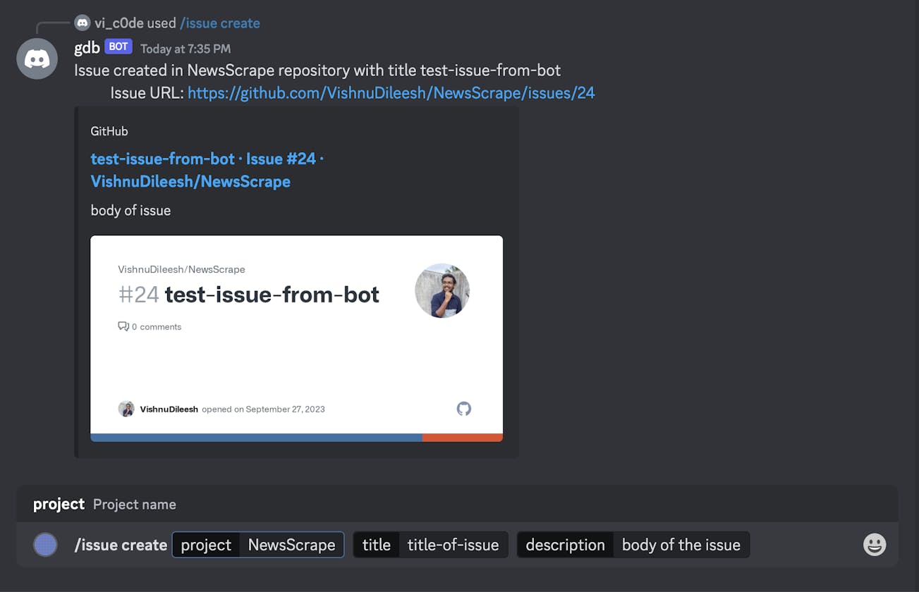Node.js Discord Bot: Create GitHub Issues with Slash Commands