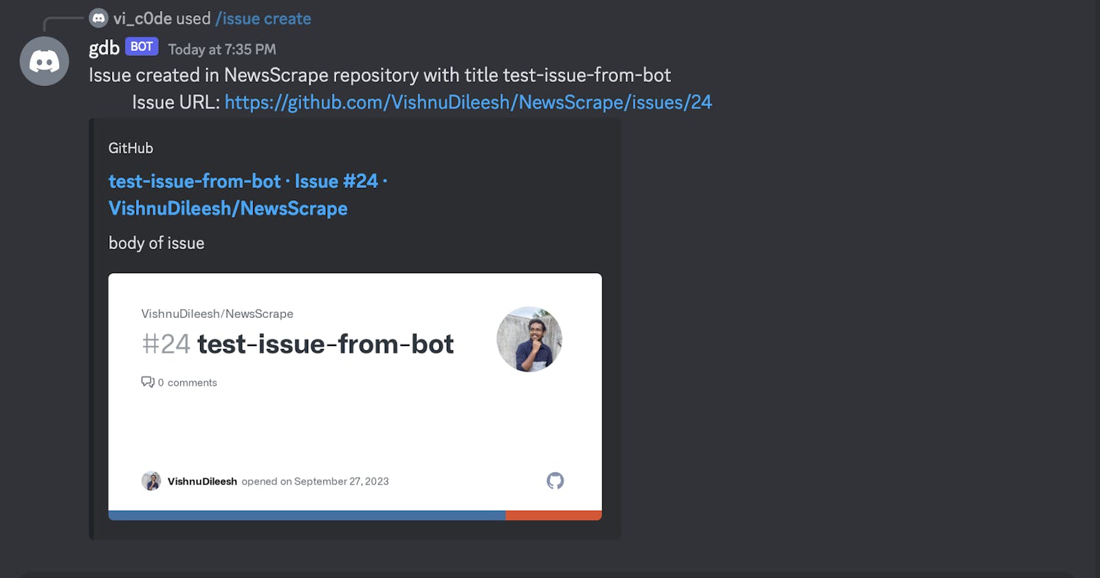 Node.js Discord Bot: Create GitHub Issues with Slash Commands