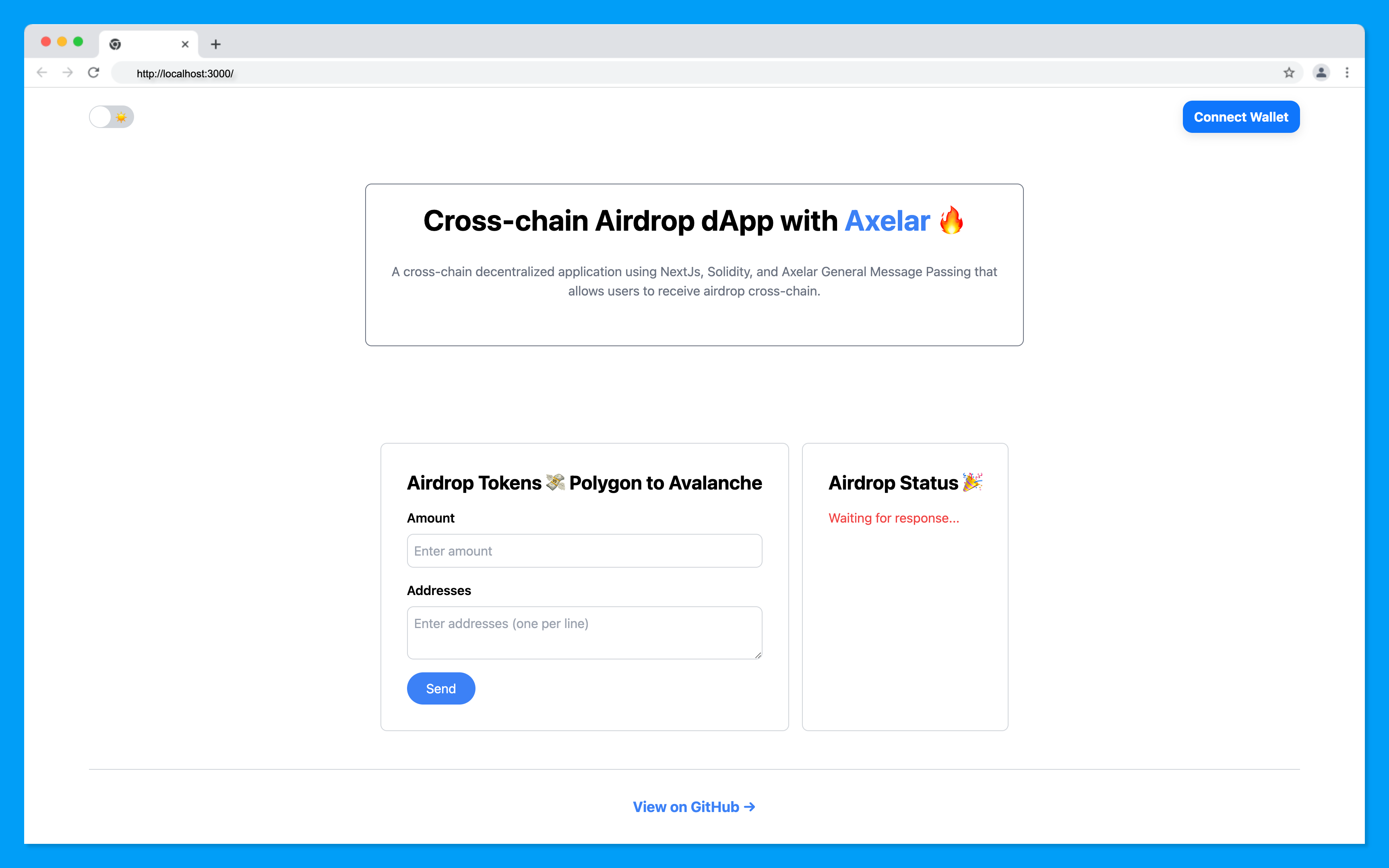 How to Build a Cross-chain Airdrop DApp with Solidity, Next.js & Axelar