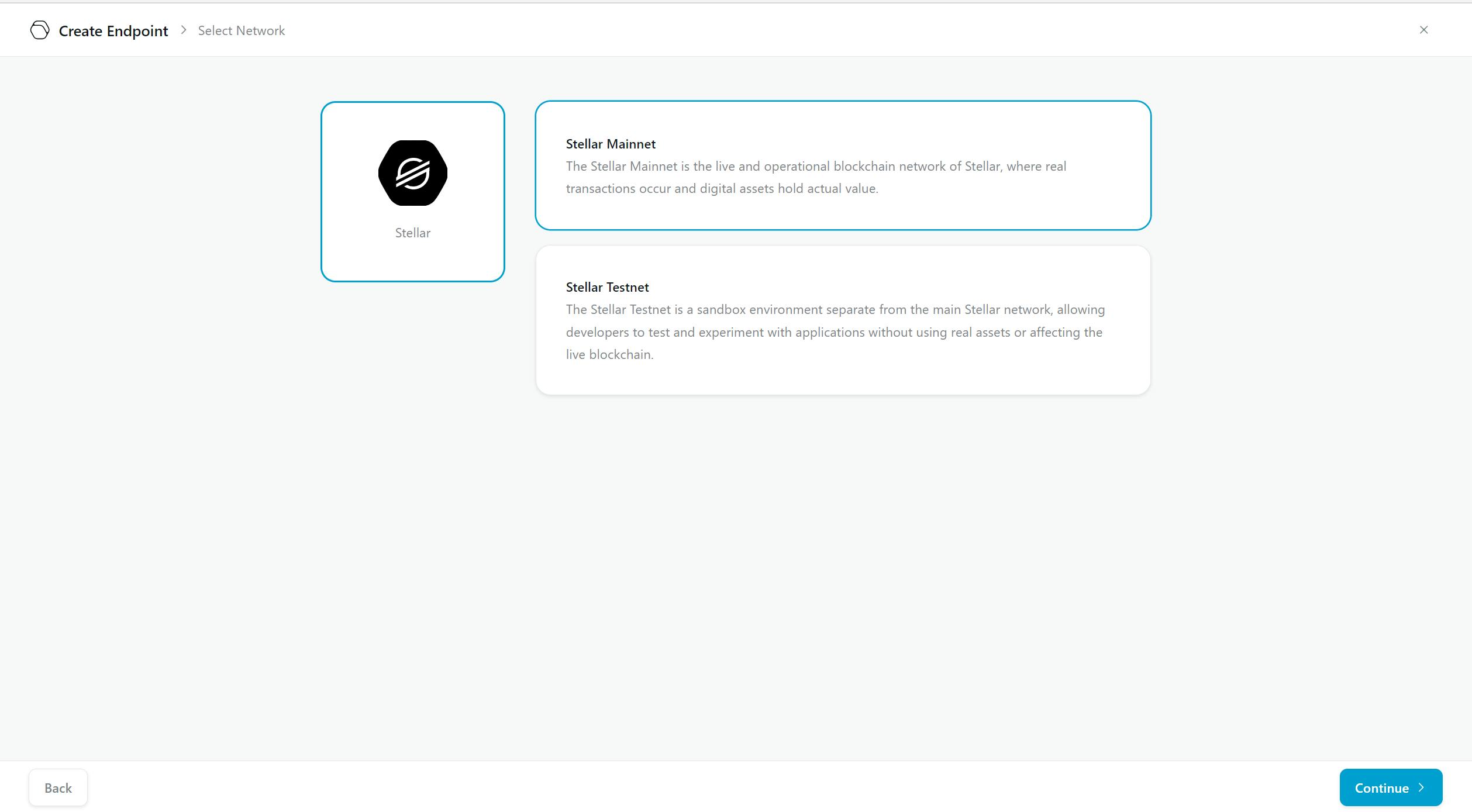 Screenshot of the QuickNode platform to select the desired blockchain to obtain our RPC