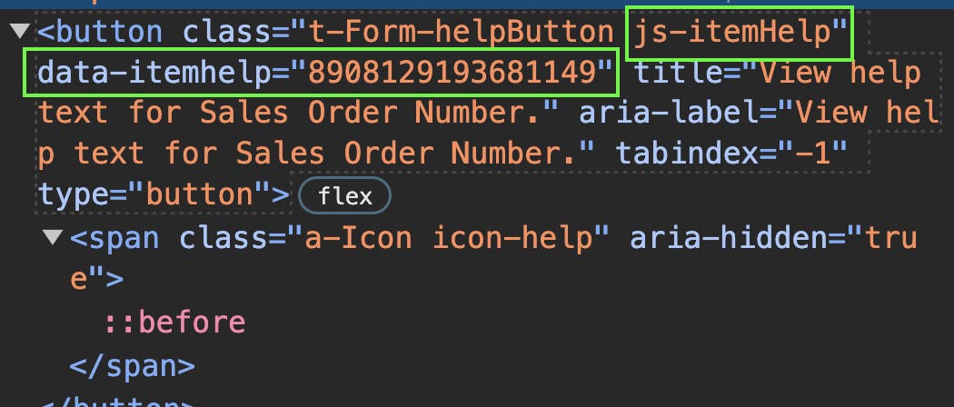 Oracle APEX Dynamic Help Inspect Help Icon