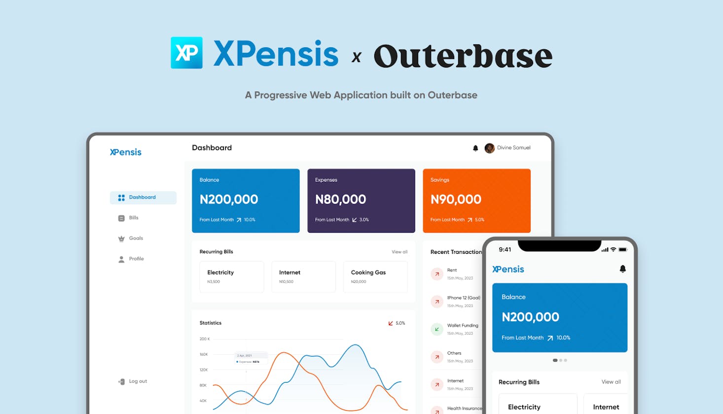 XPensis: Full-Stack Progressive Web Application built with Outerbase and Next.js