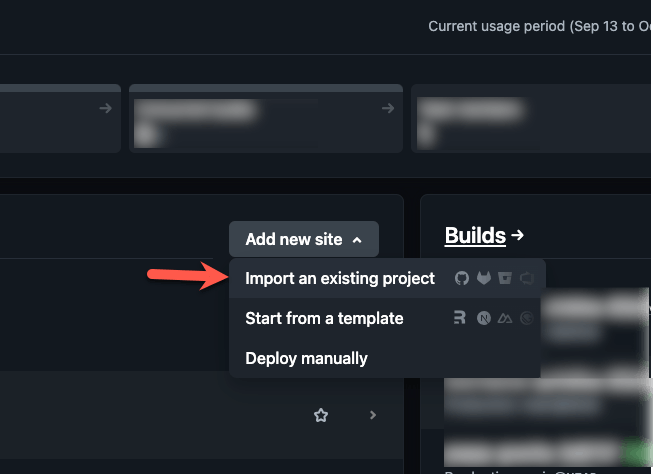 import existing project from netlify
