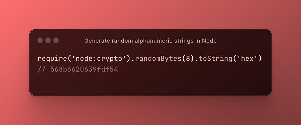 Generate random string with Node