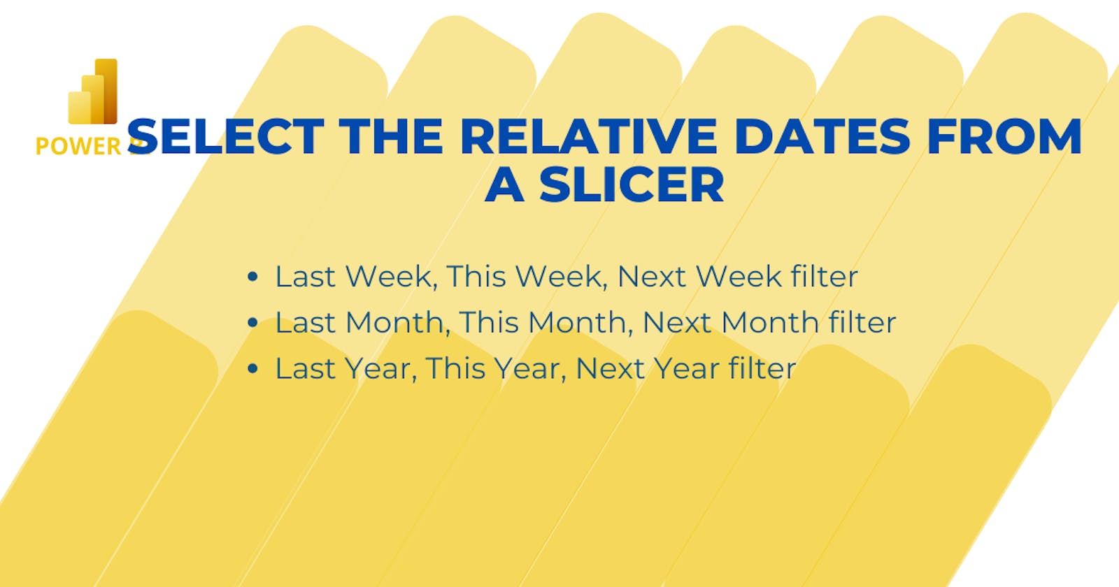 Select the relative dates (weeks, Months, Years) from a slicer.