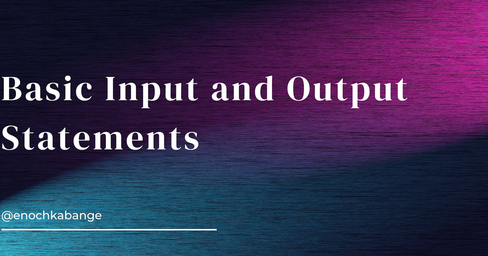 C Programming: Basic Input and Output Statements