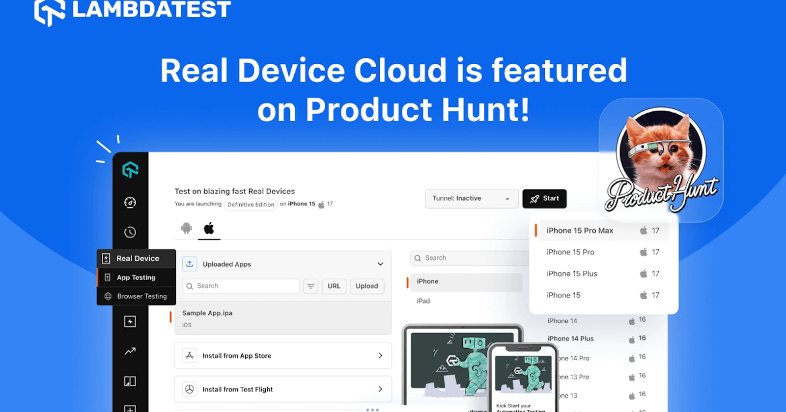 Real Device Cloud Is Now LIVE On Product Hunt! 🚀
