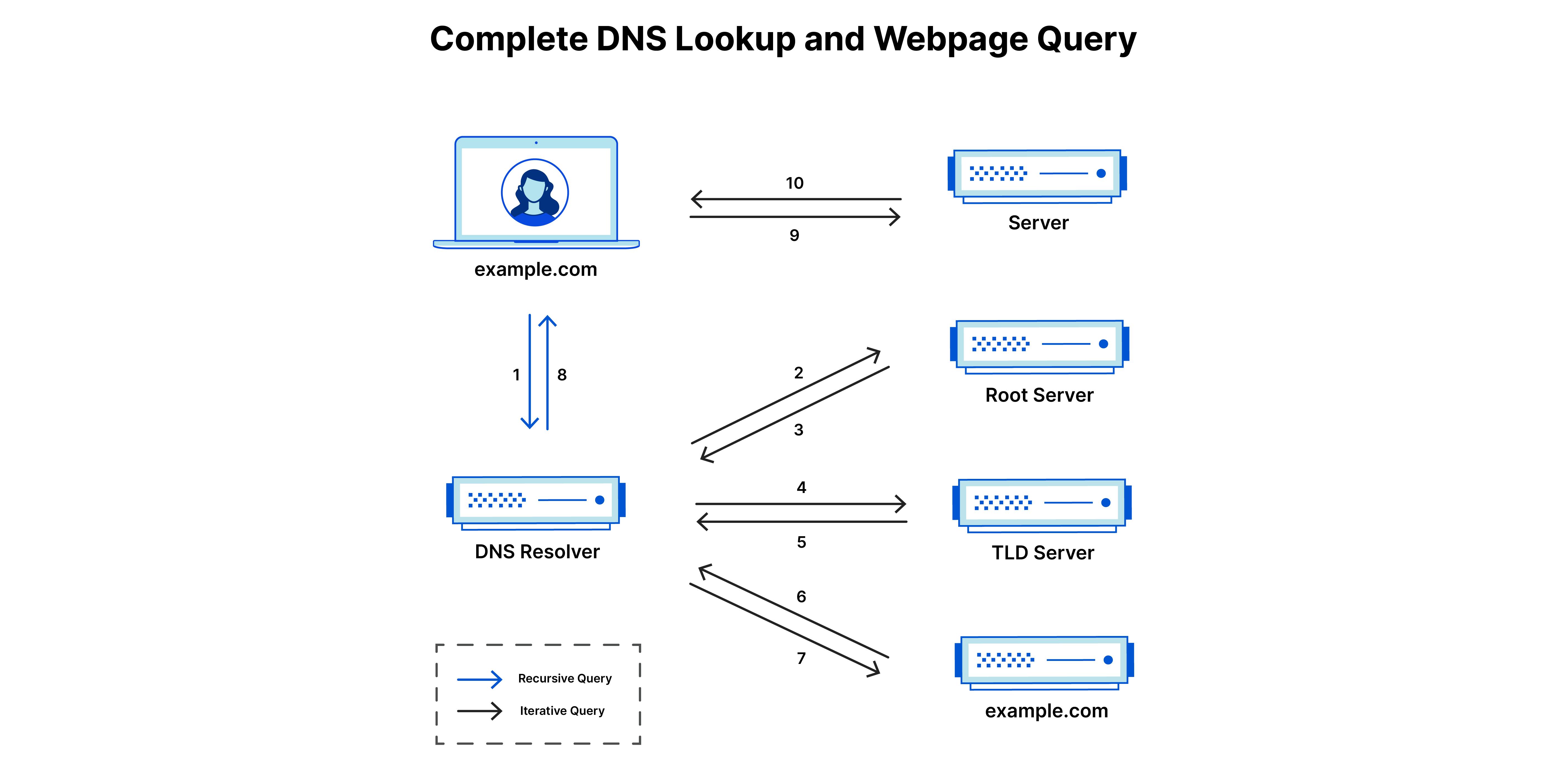 Complete DNS lookup and webpage query