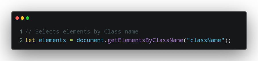 Accessing the DOM through getElementByClassName. 