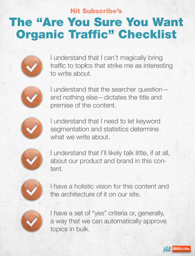 Gut Check Time: The "Are You Sure You Want Organic Traffic" Checklist