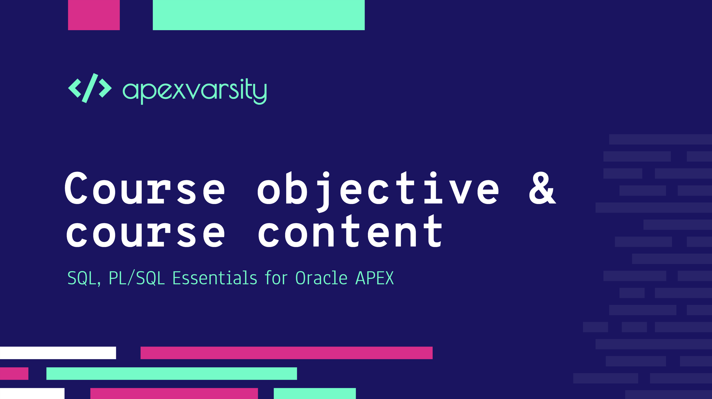 Course objective and course content