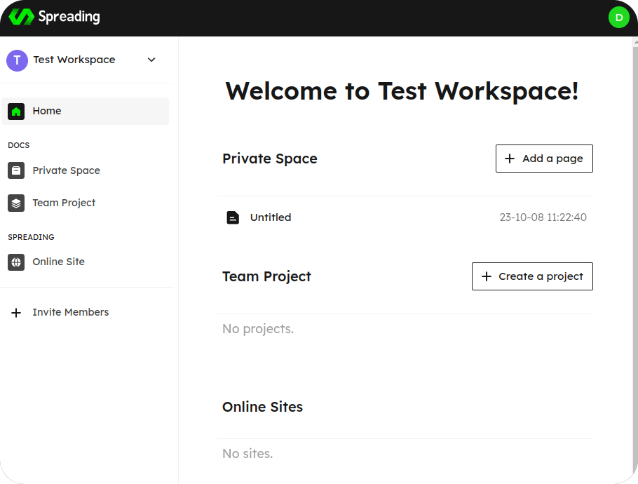 Press the "Add a page" button to start writing a page for our knowledge base.