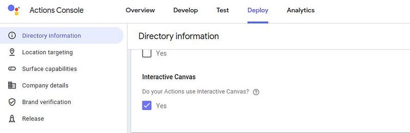 Enabling — Interactive Canvas