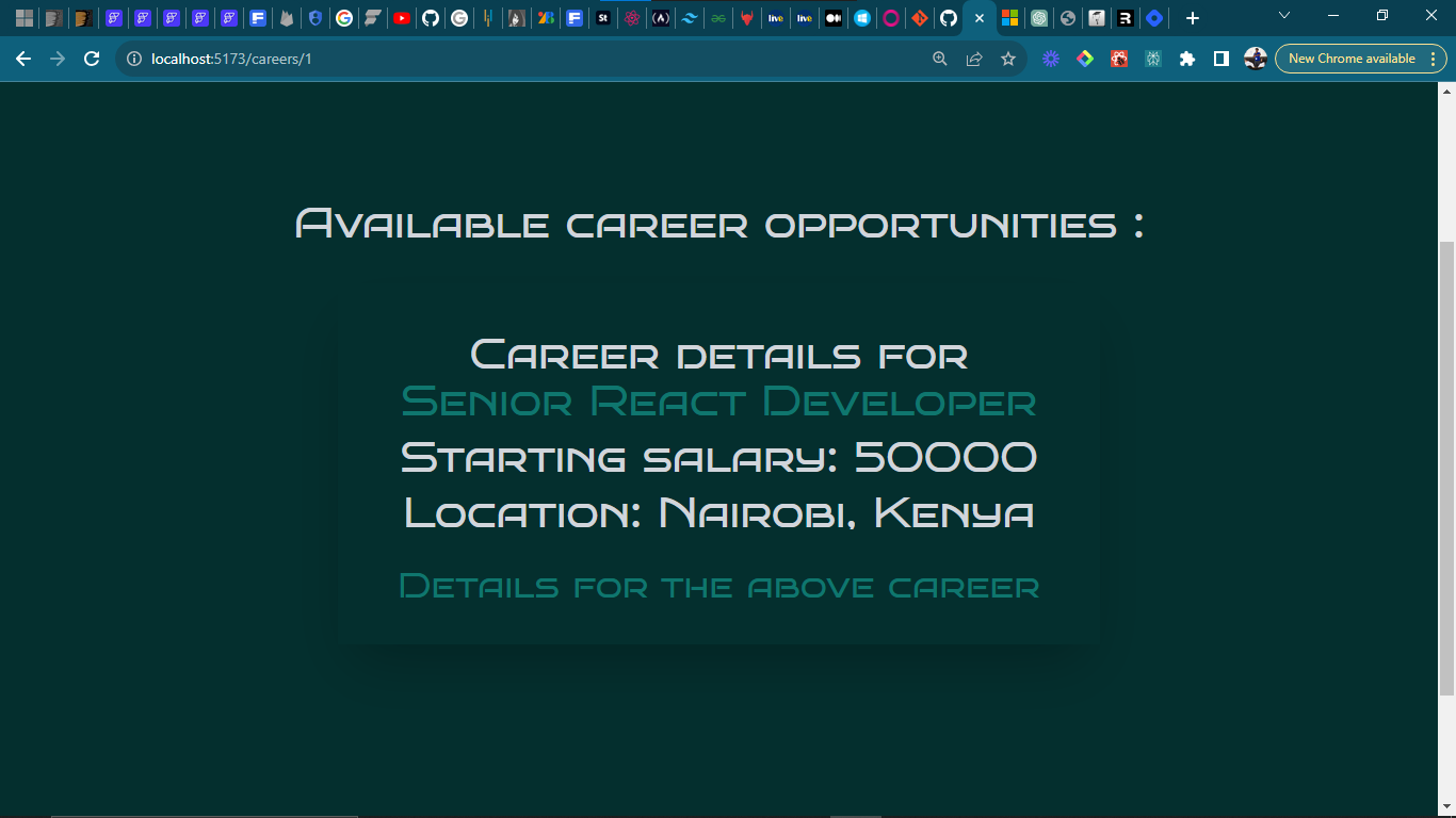 Details about individual careers