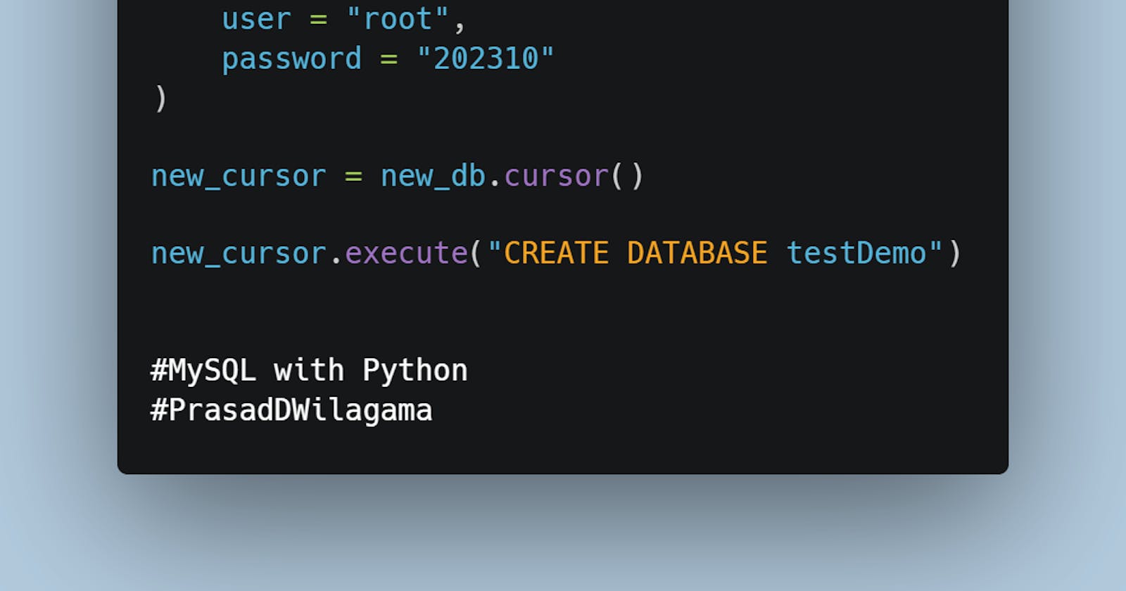 Creating a MySQL Database with Python