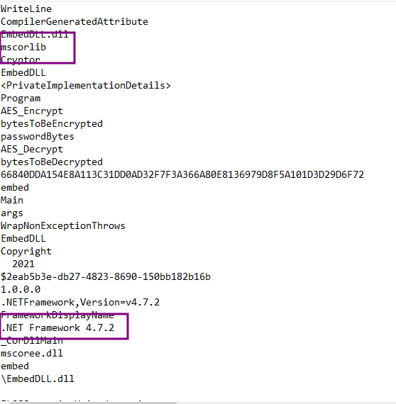 The dark arts of encoding and encryption come to light as we examine strings like "AES_Encrypt" and "AES_Decrypt."