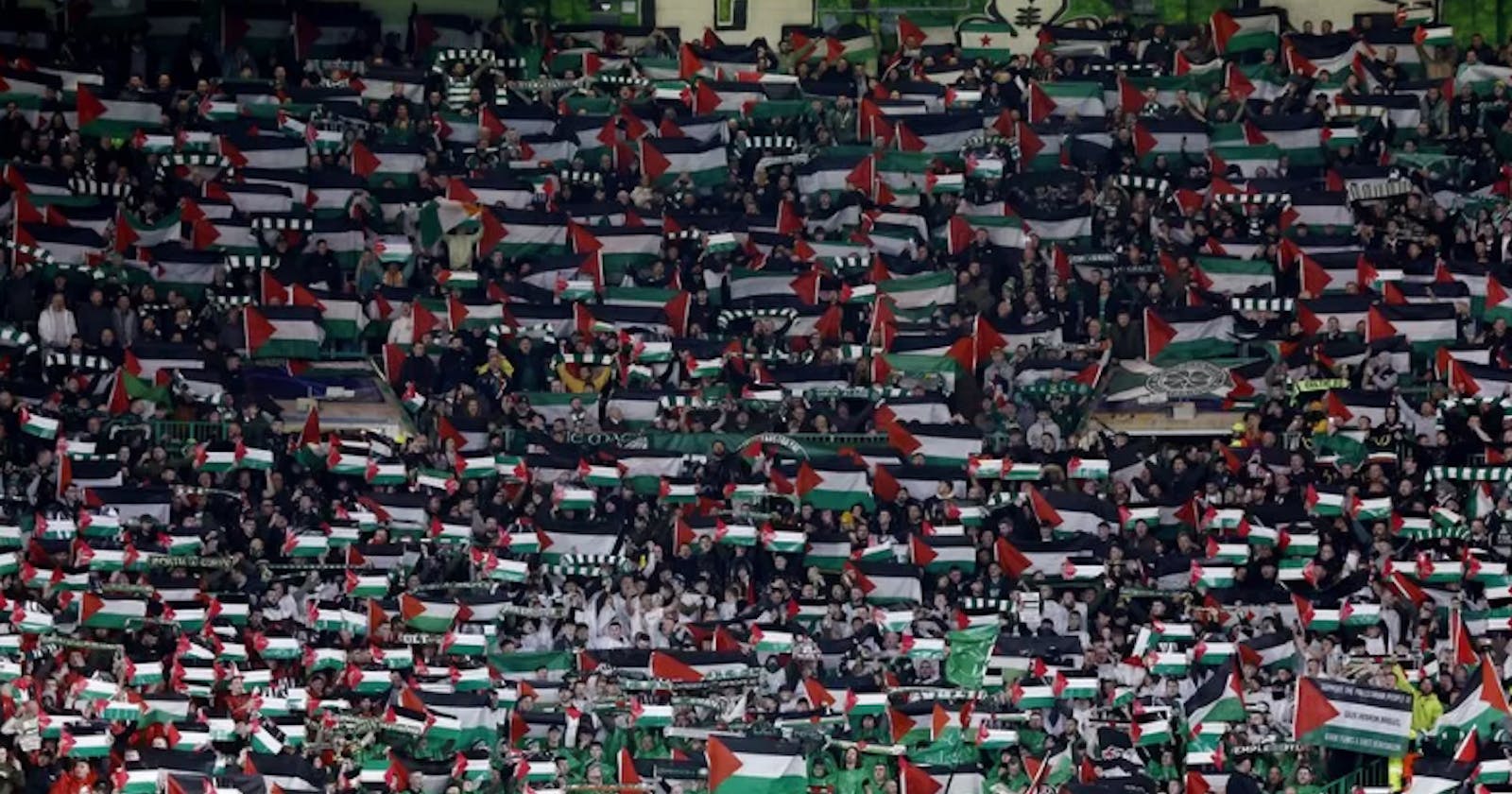 Celtic fans defy club appeal over Palestinian flag display