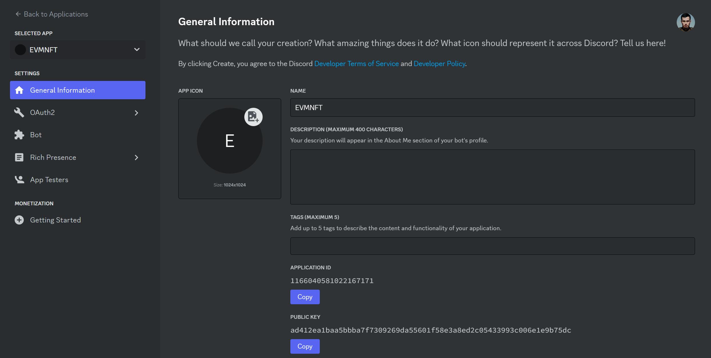 Discord Developer Portal, General Information