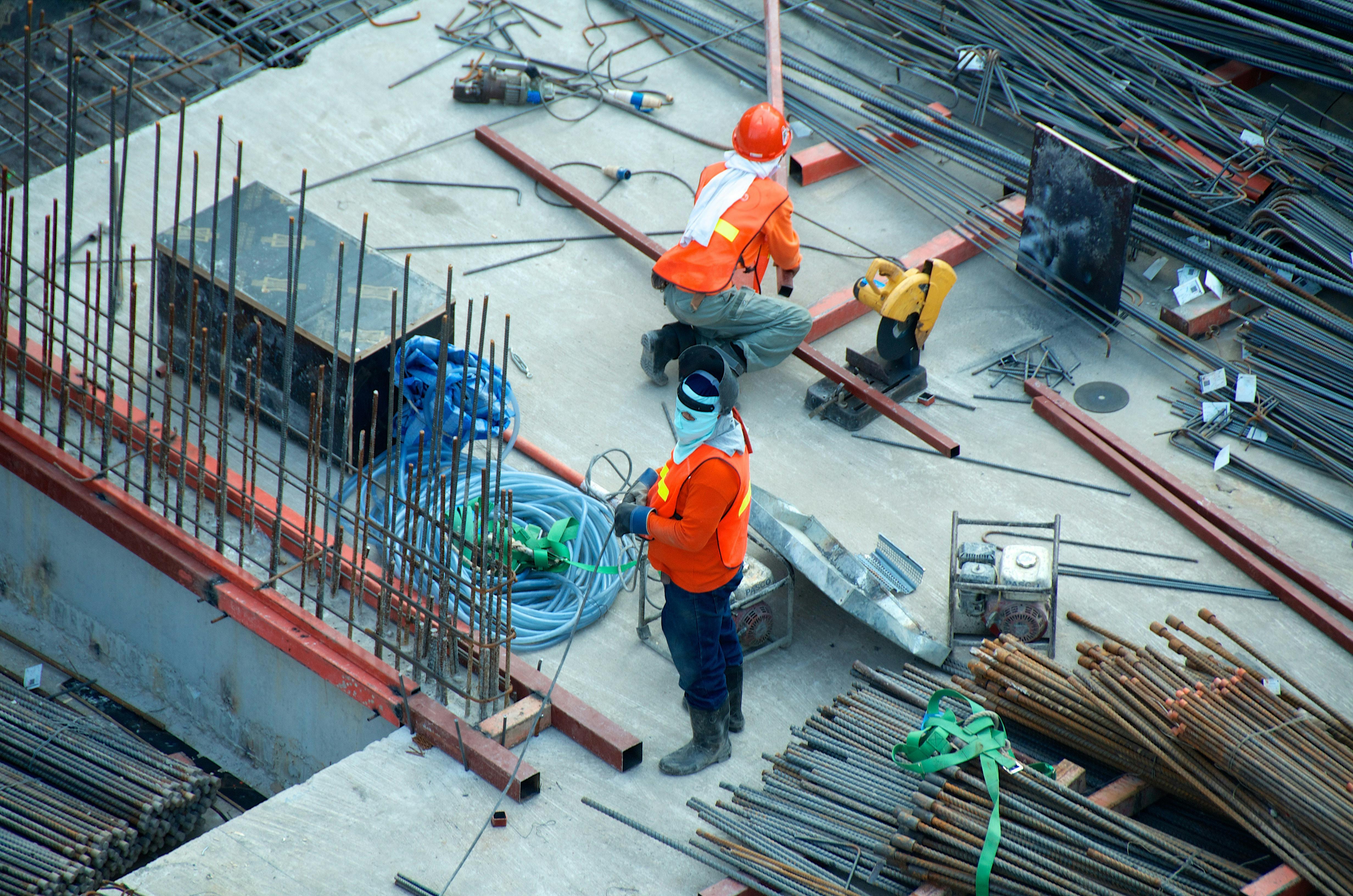 Construction workers in a site