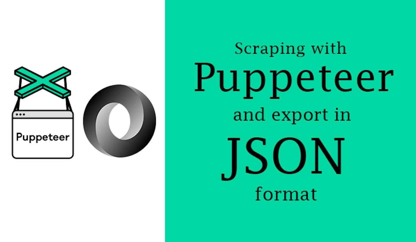 Scraping with puppeteer and export in JSON format