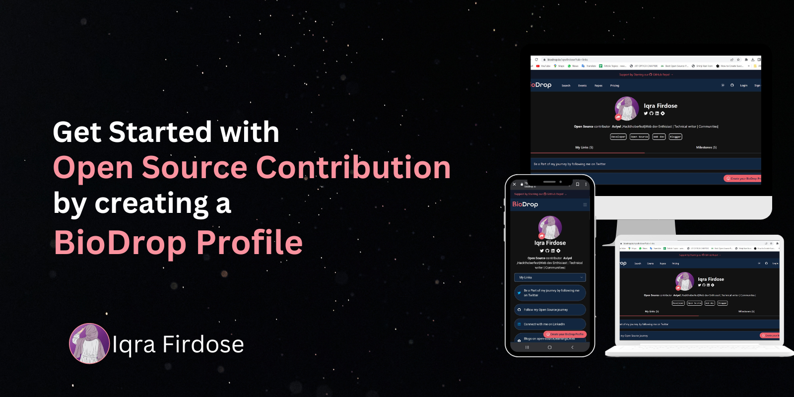 Get started with an open-source contribution by creating a BioDrop Profile