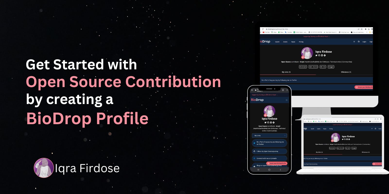 Get started with an open-source contribution by creating a BioDrop Profile