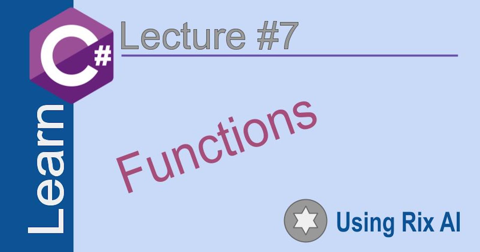C# Functions