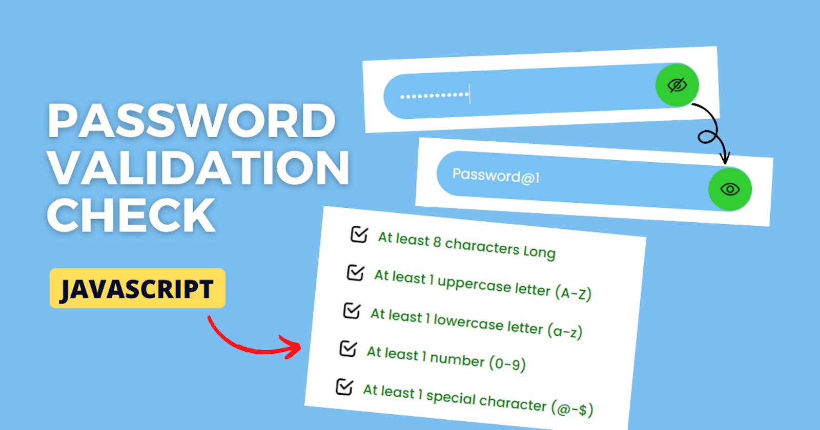 Password Validation Check in HTML CSS & JavaScript | Show Hide Password Toggle