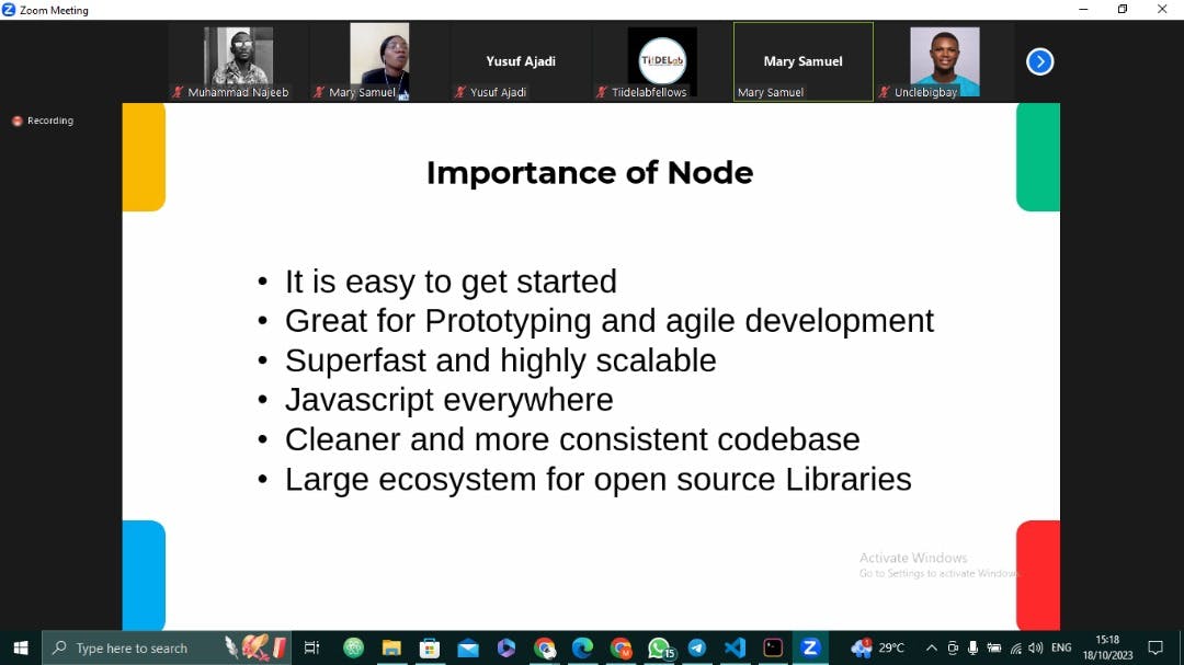 Mary Samuel Presenting on Node Modules