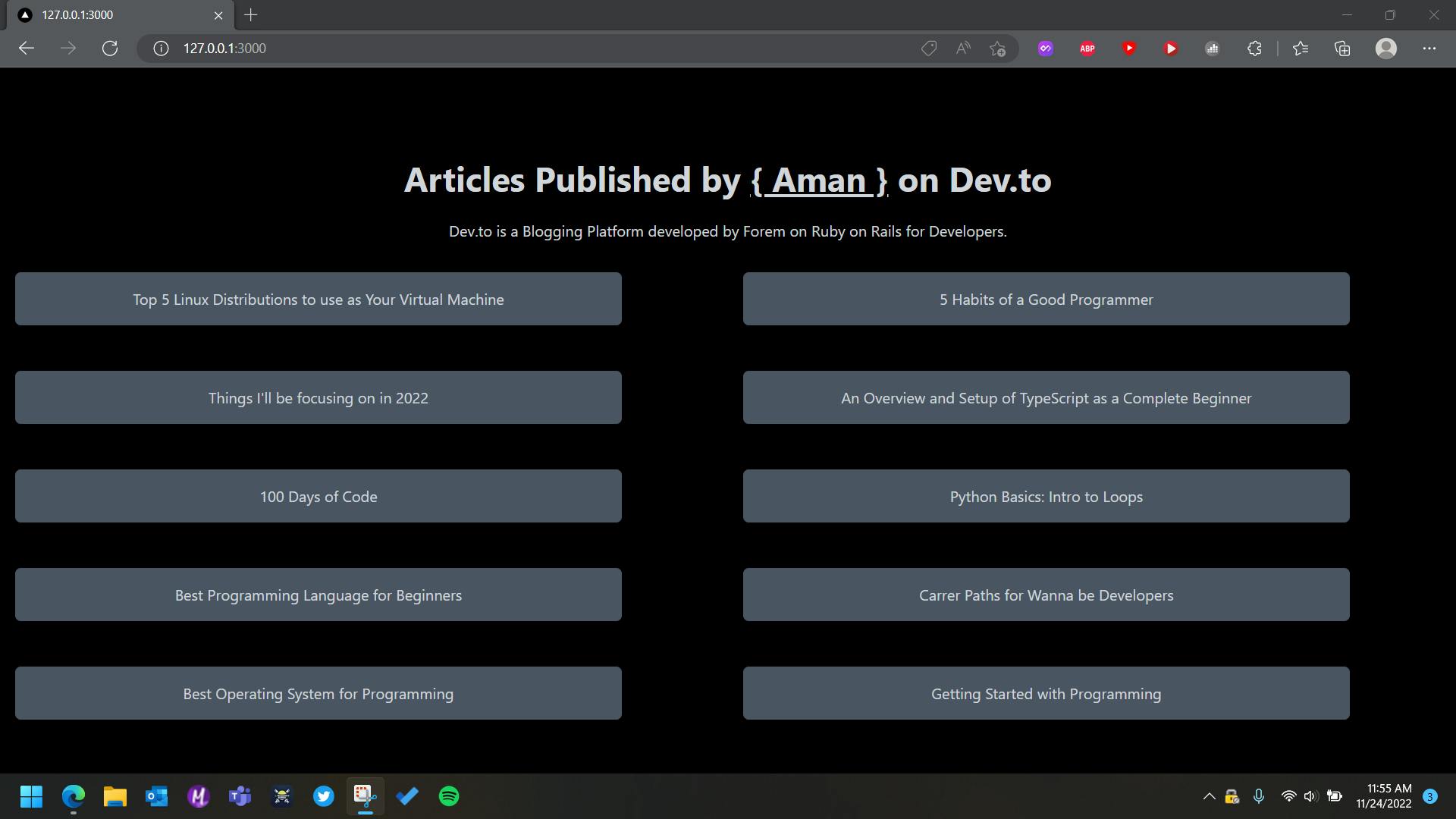 User Articles on Dev.to
