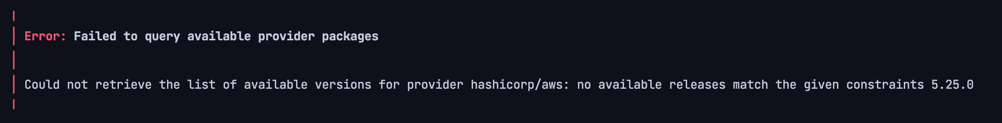 An error with the AWS provider version 5.25.0
