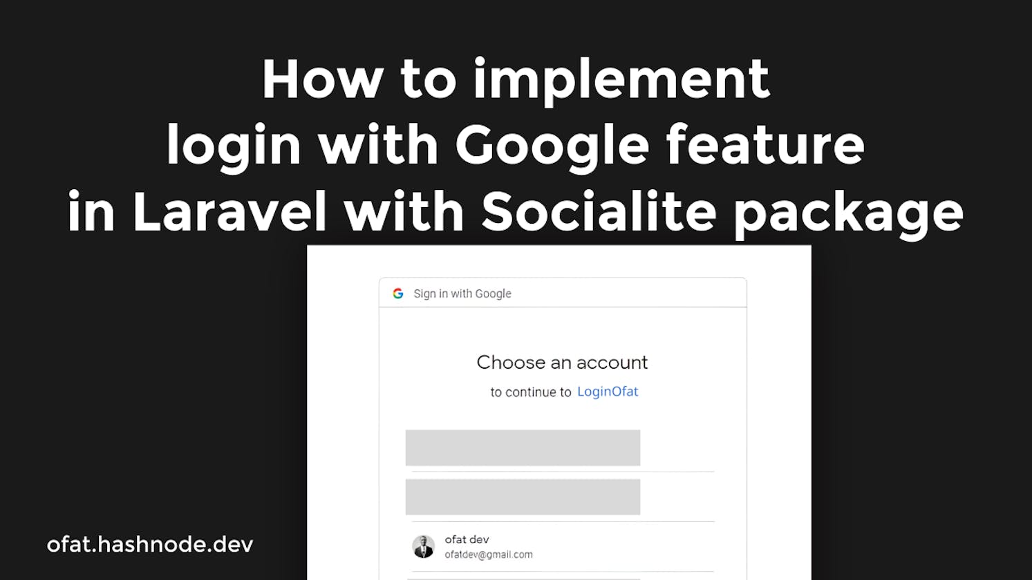 How to implement login with google feature in Laravel with Socialite package
