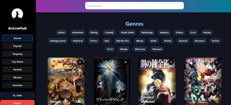 A user-friendly and visually appealing anime website with React
