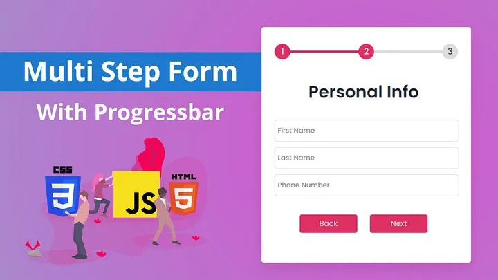 Multi-Step Form With Progress Bar Using HTML, CSS, & JavaScript