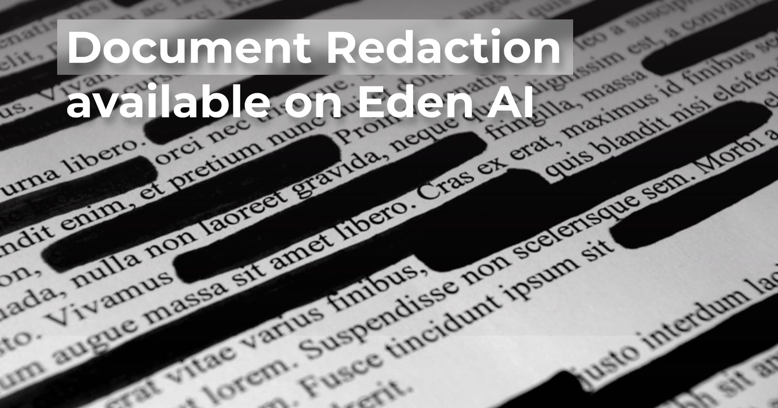 NEW: Document Redaction available on Eden AI