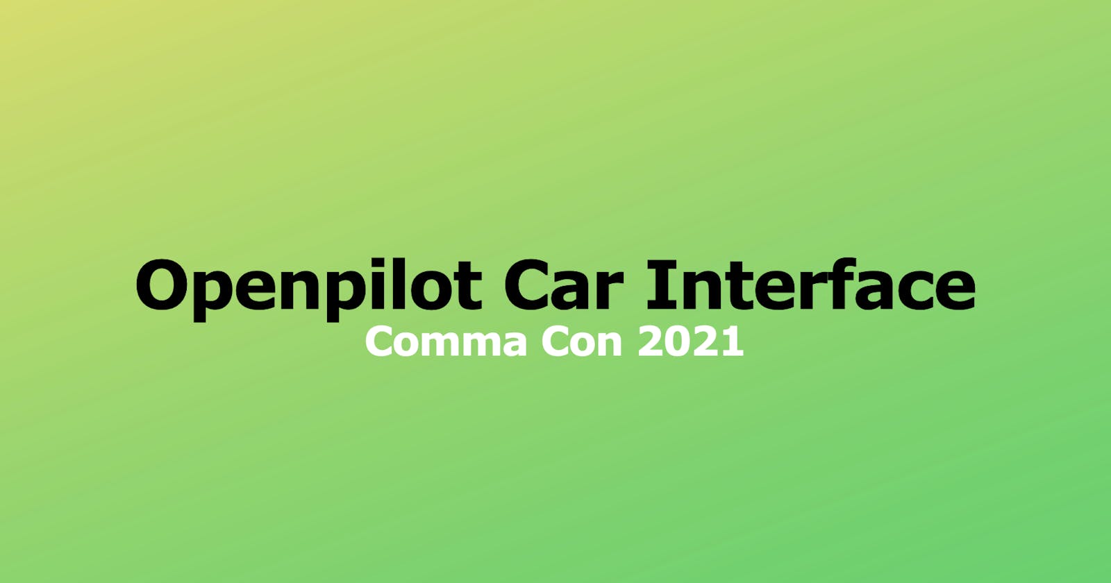 How does openpilot control a car?