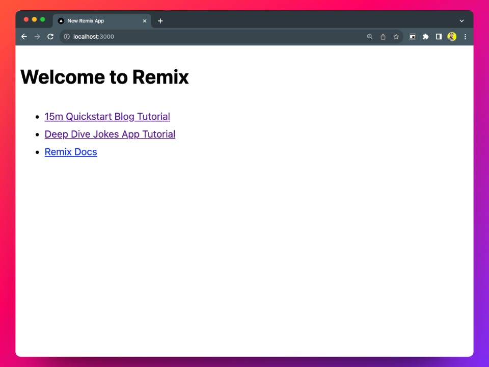 remix initial screen