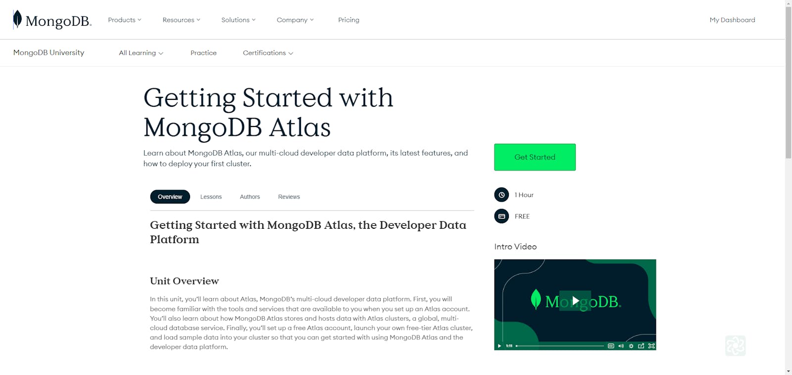 Getting Started with MongoDB Atlas