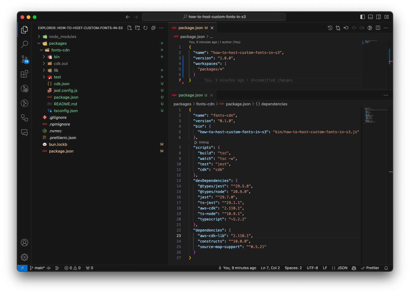 Image of VSCode after migrating to a bun monorepo