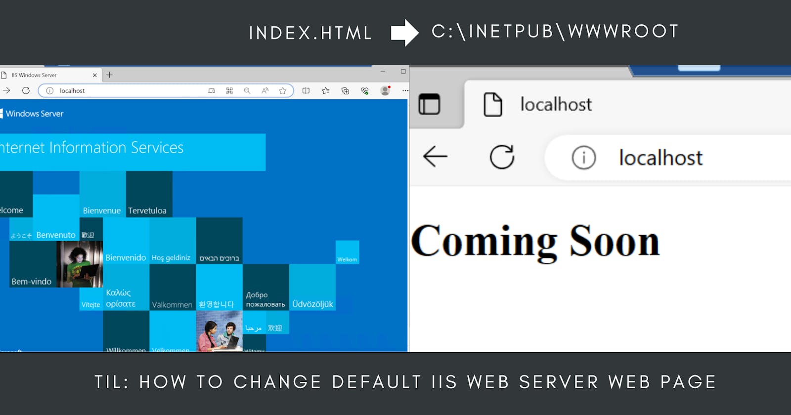 TIL: How to change default IIS web server web page