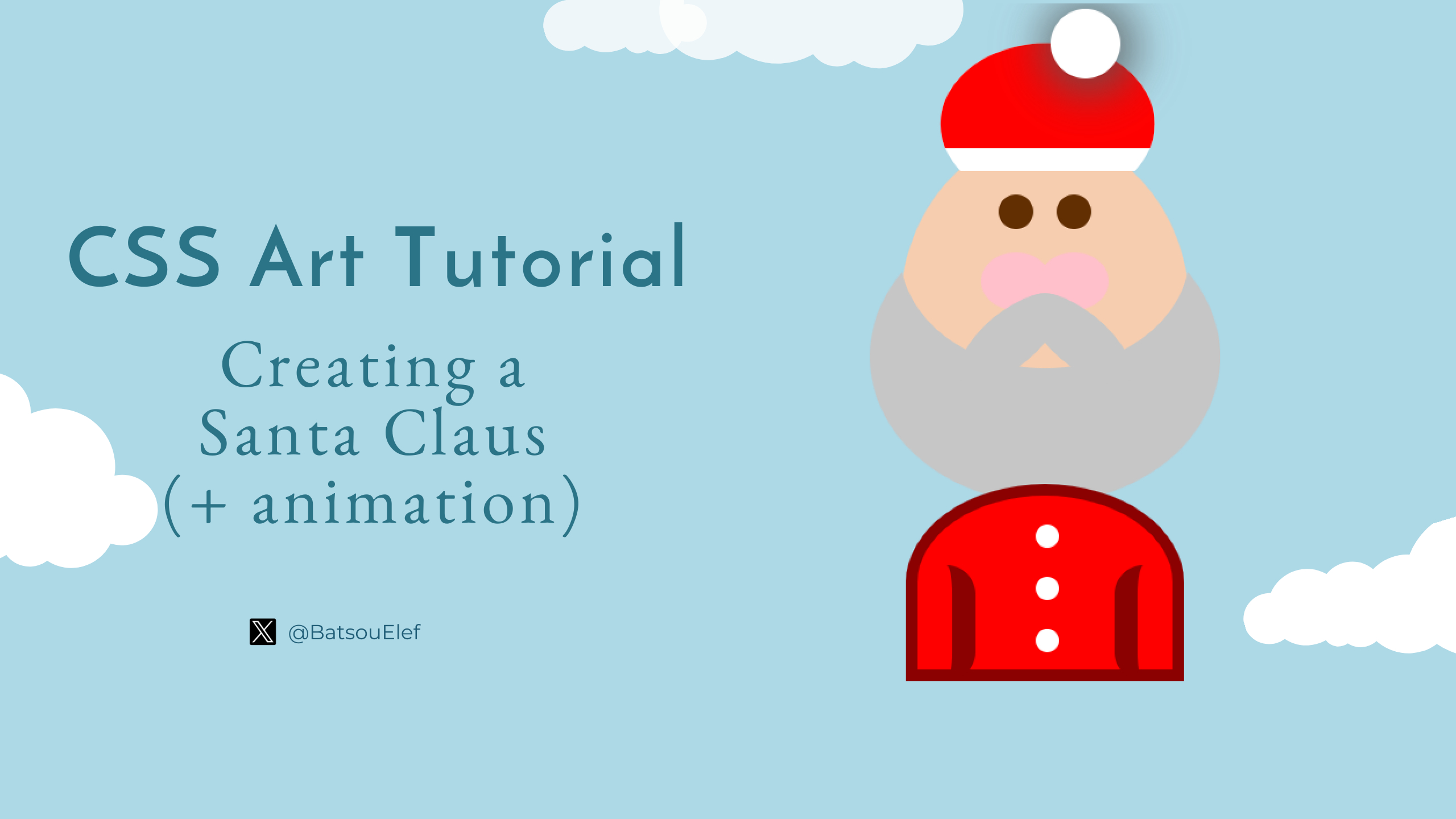 CSS Art Tutorial: Creating a simple Santa Claus (and animate the snowflakes) 🎅❄️