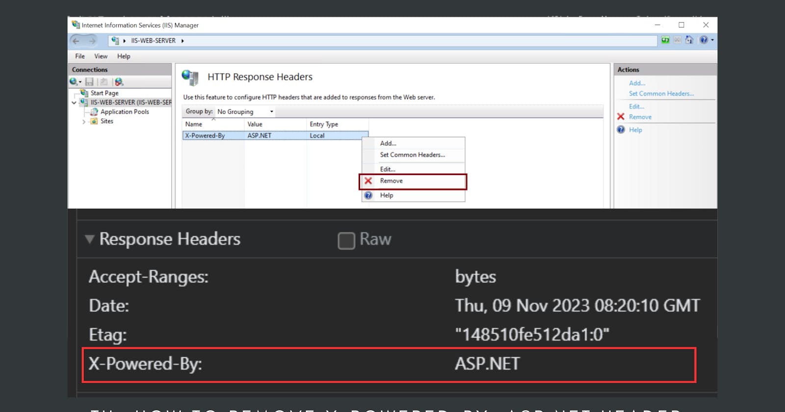 TIL: How to remove X-Powered-By: ASP.NET Header