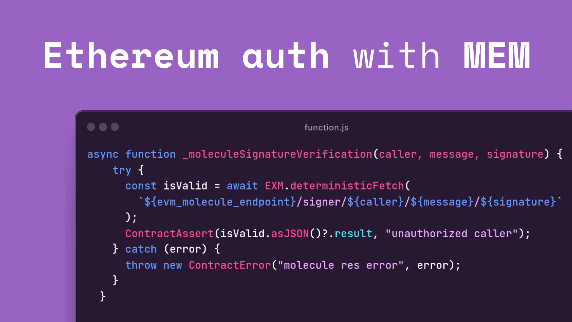 Ethereum Authentication with MEM